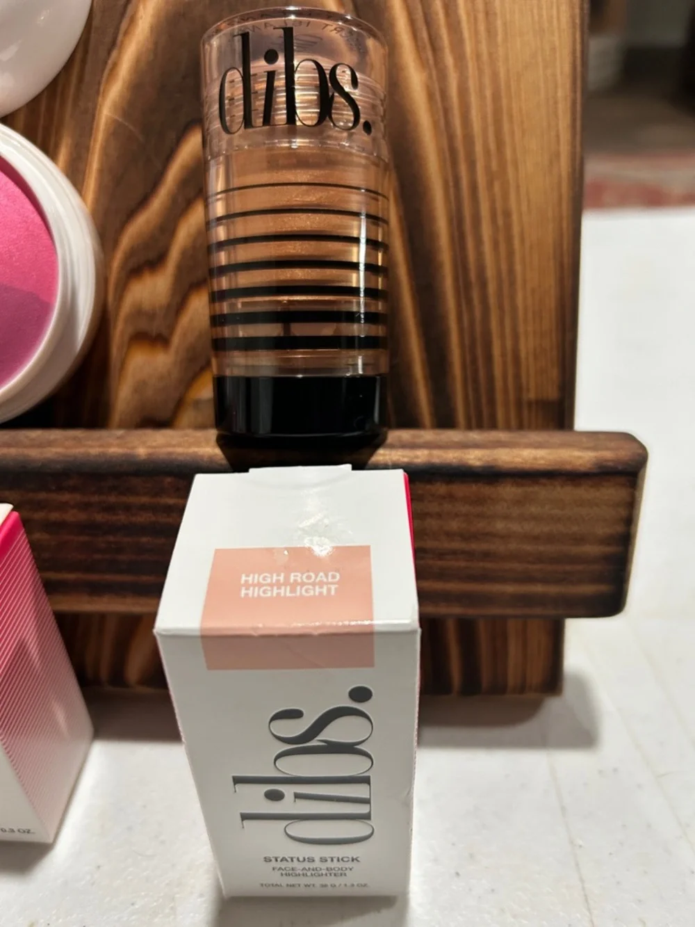 The Duet Baked Blush —Dual Pink Blend and status stick face and body highlighter